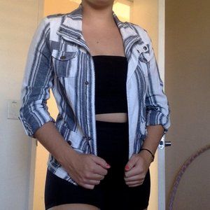 Striped linen blazer